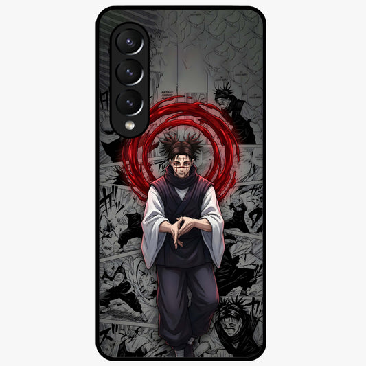 Cursed Ritual Ascension Glass Case showing flat back view with dark ritual themed artwork and glossy glass finish.