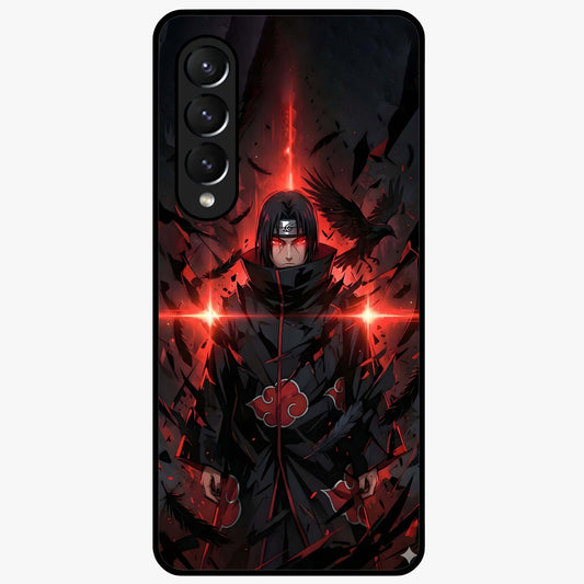 Focused Blade Discipline Glass Case showing flat back view with warrior sword themed artwork and glossy glass finish.