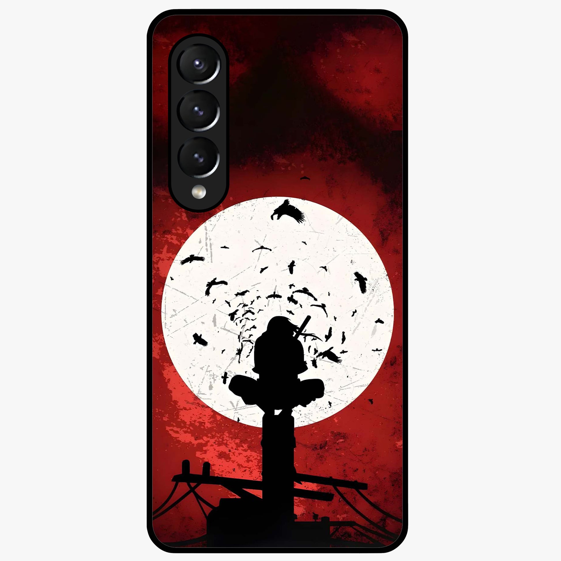 Itachi Limited Edition Naruto Anime Glass Case showing flat back view with iconic anime character artwork and glossy glass finish.