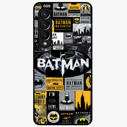 Knight Gotham Rise Glass Case showing flat back view with dark hero inspired artwork and glossy glass finish.