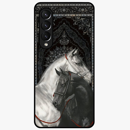 Majestic Ride Legacy Glass Case showing flat back view with powerful automotive inspired artwork and glossy glass finish.