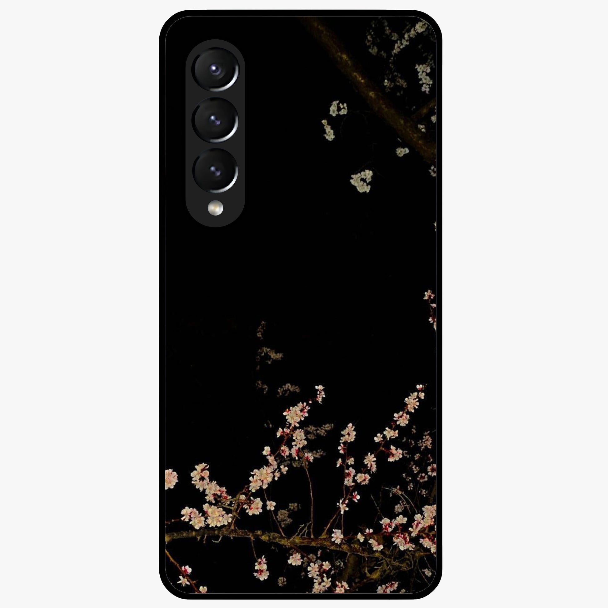 Petal Moon Light With Custom Name Glass Case showing flat back view with floral moonlight artwork and personalized name design.