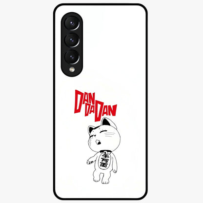Playful Spirit Charm Glass Case showing flat back view with cheerful charm themed artwork and glossy glass finish.