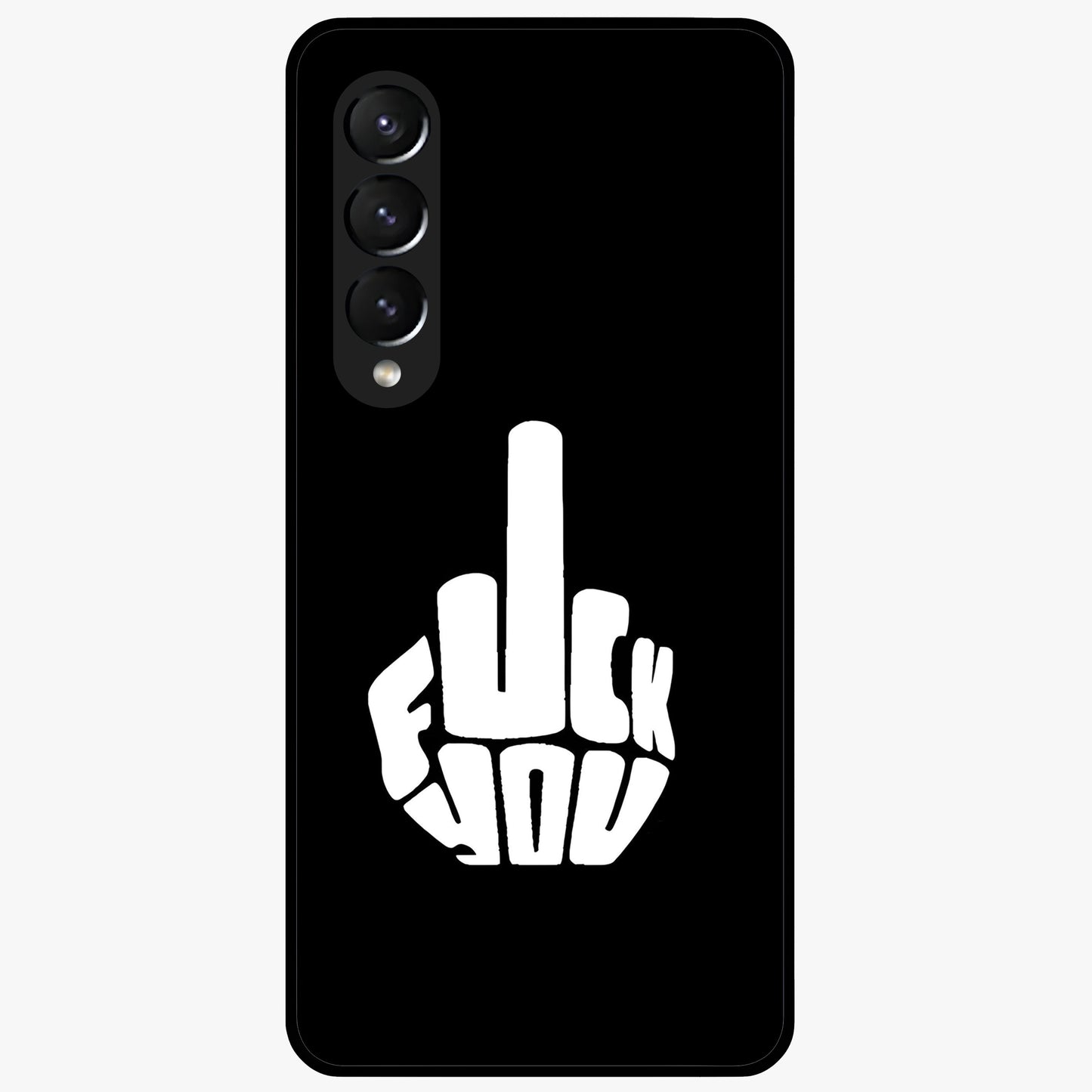 Rebel Mode On Glass Case showing flat back view with bold rebellious typography artwork and glossy glass finish.