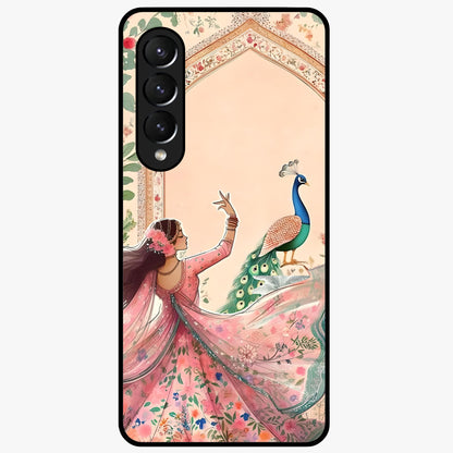 Royal Grace Muse Glass Case showing flat back view with elegant artistic artwork and glossy glass finish.