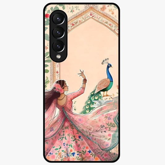 Royal Grace Muse Glass Case showing flat back view with elegant artistic artwork and glossy glass finish.
