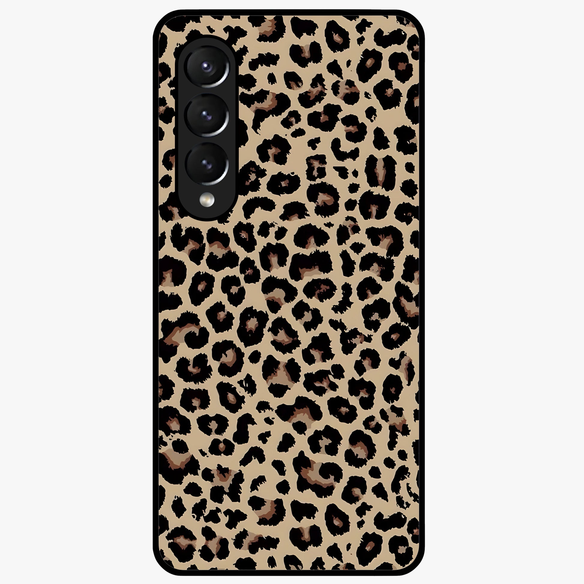 Savage Chic Pattern Glass Case showing flat back view with stylish patterned artwork and glossy glass finish.