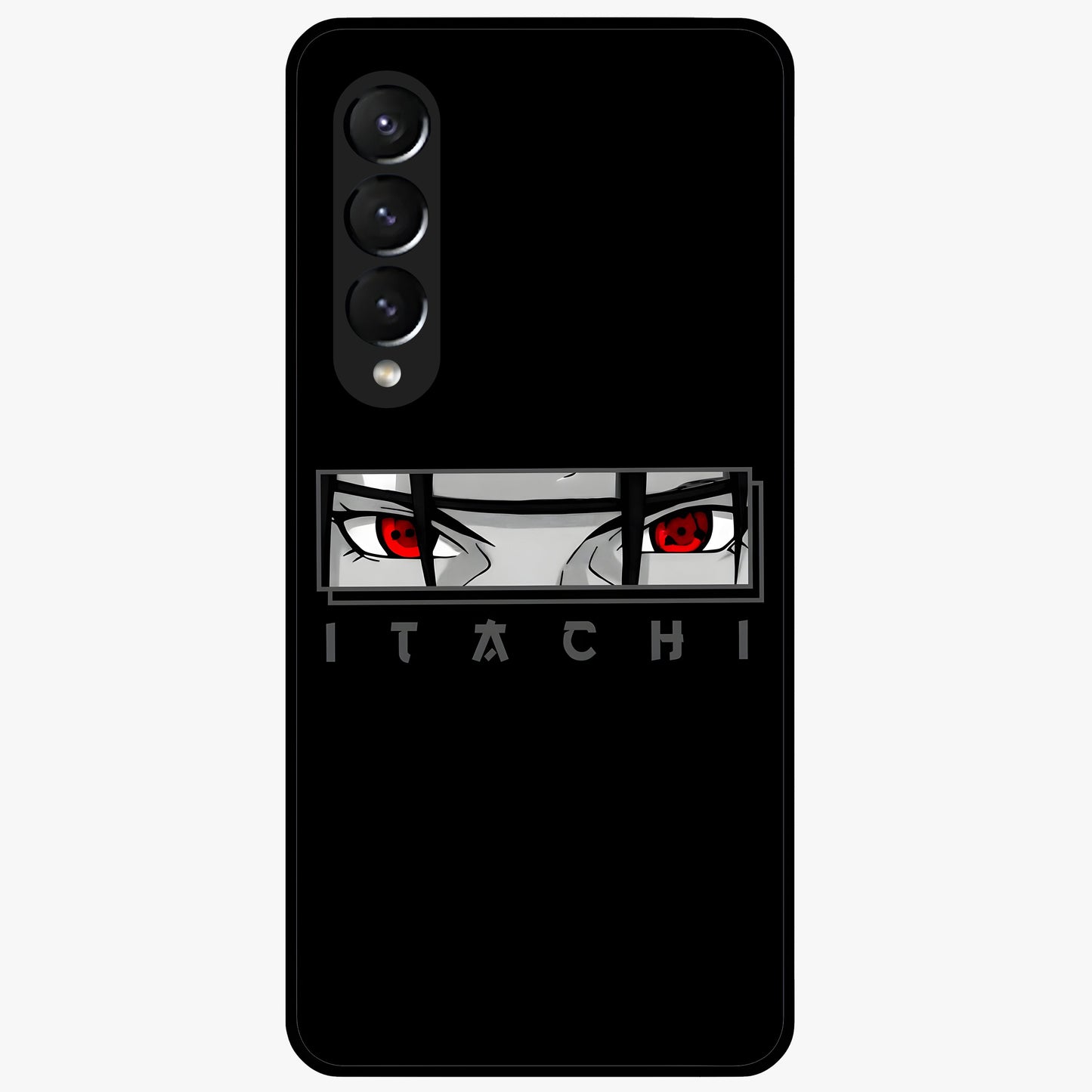 Scarlet Gaze Dominance Glass Case showing flat back view with striking red themed artwork and glossy glass finish.