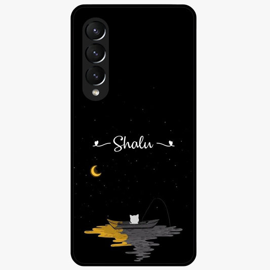 Silent Night Row Glass Case showing flat back view with calm night themed artwork and glossy glass finish.