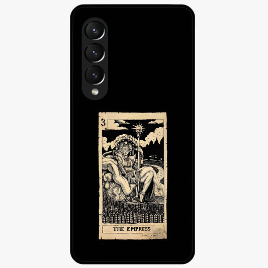 The Empress Glass Case showing flat back view with regal feminine artwork and glossy glass finish.