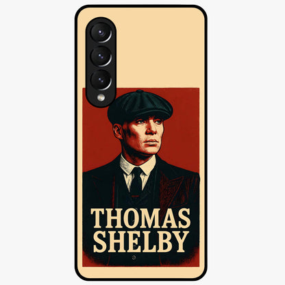 Vintage Mafia Authority Glass Case showing flat back view with bold vintage mafia inspired artwork and glossy glass finish.
