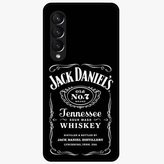 Vintage Whiskey Heritage Glass Case showing flat back view with classic whiskey inspired artwork and glossy glass finish.
