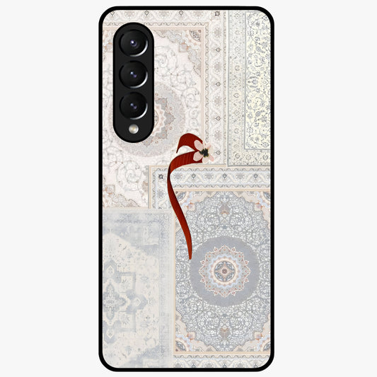 White Aesthetic Bow Glass Case showing flat back view with minimal bow artwork and glossy glass finish.