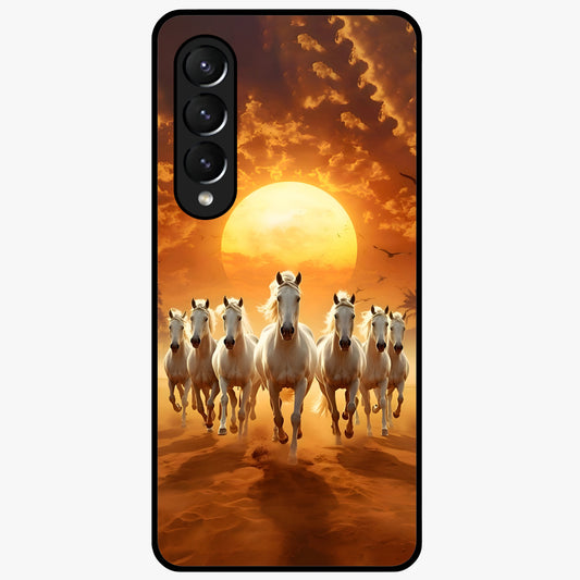 Wild Sunset Majesty Glass Case showing flat back view with majestic sunset landscape artwork and glossy glass finish.