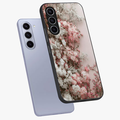 Blush Blossom Cloud Glass Case displayed in angled mockup highlighting soft cloud and blossom design with pastel aesthetic.