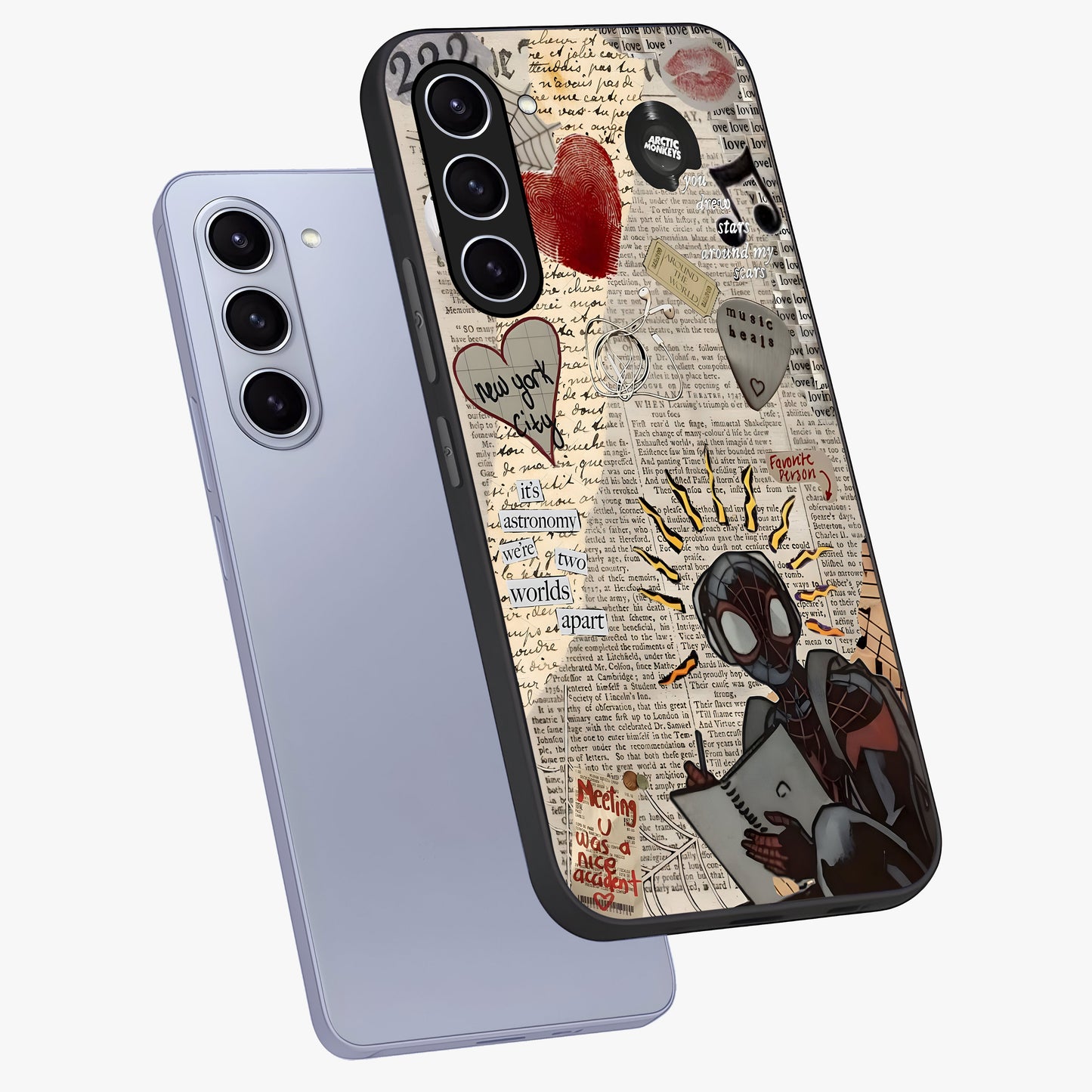 City Dream Sketch Glass Case displayed in angled mockup highlighting minimal city illustration with aesthetic sketch style.