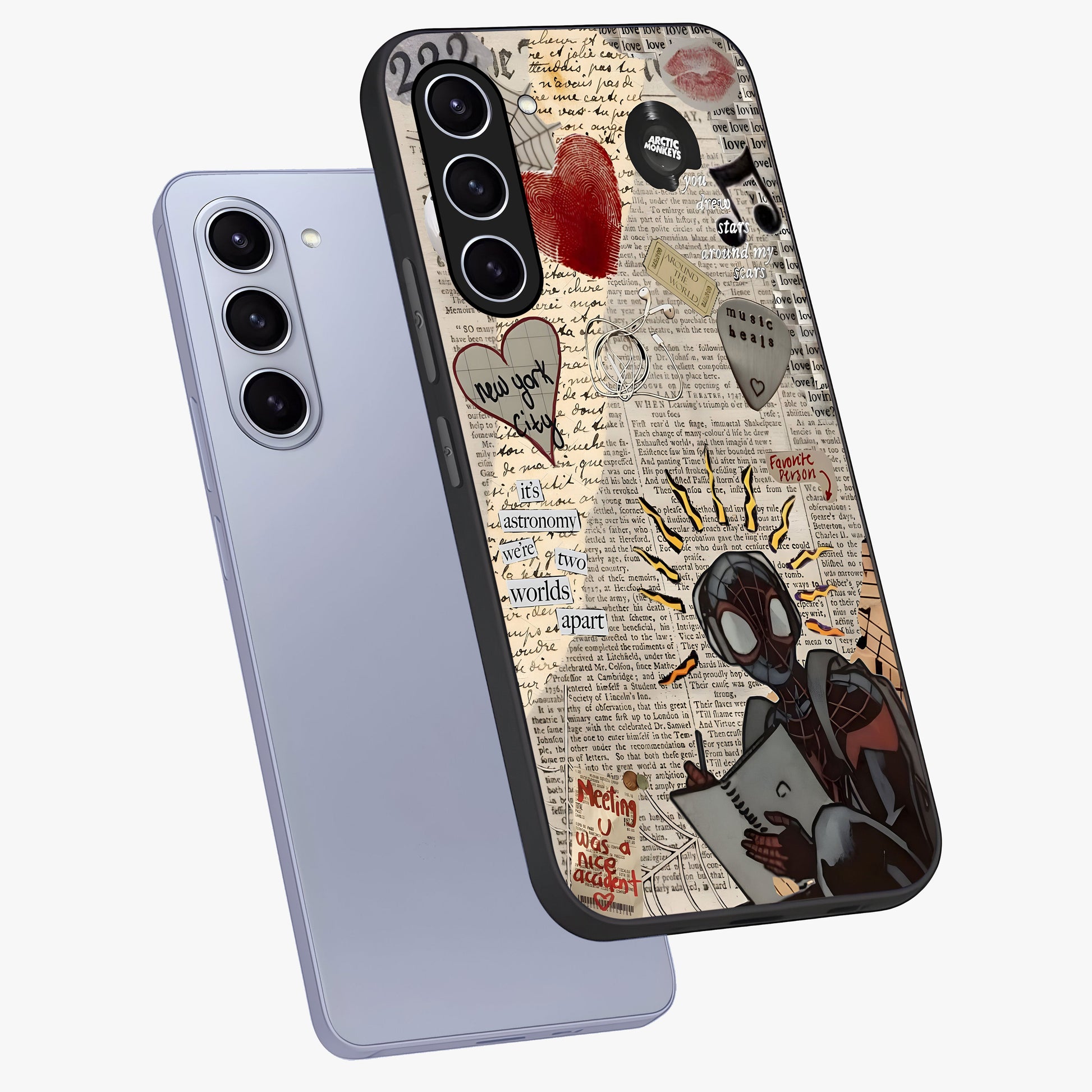 City Dream Sketch Glass Case displayed in angled mockup highlighting minimal city illustration with aesthetic sketch style.
