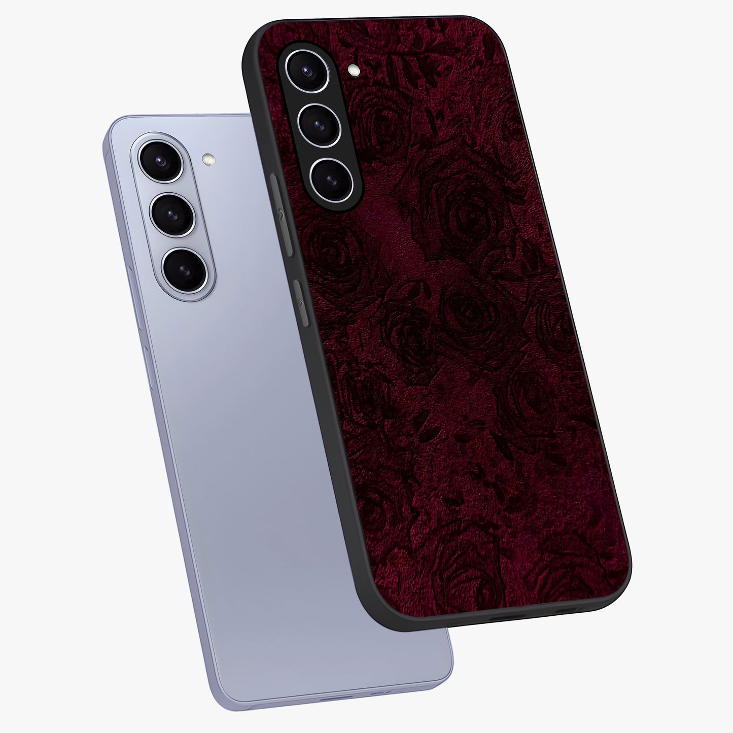 Crimson Fade Flow Glass Case displayed in angled mockup highlighting smooth gradient design with modern aesthetic style.