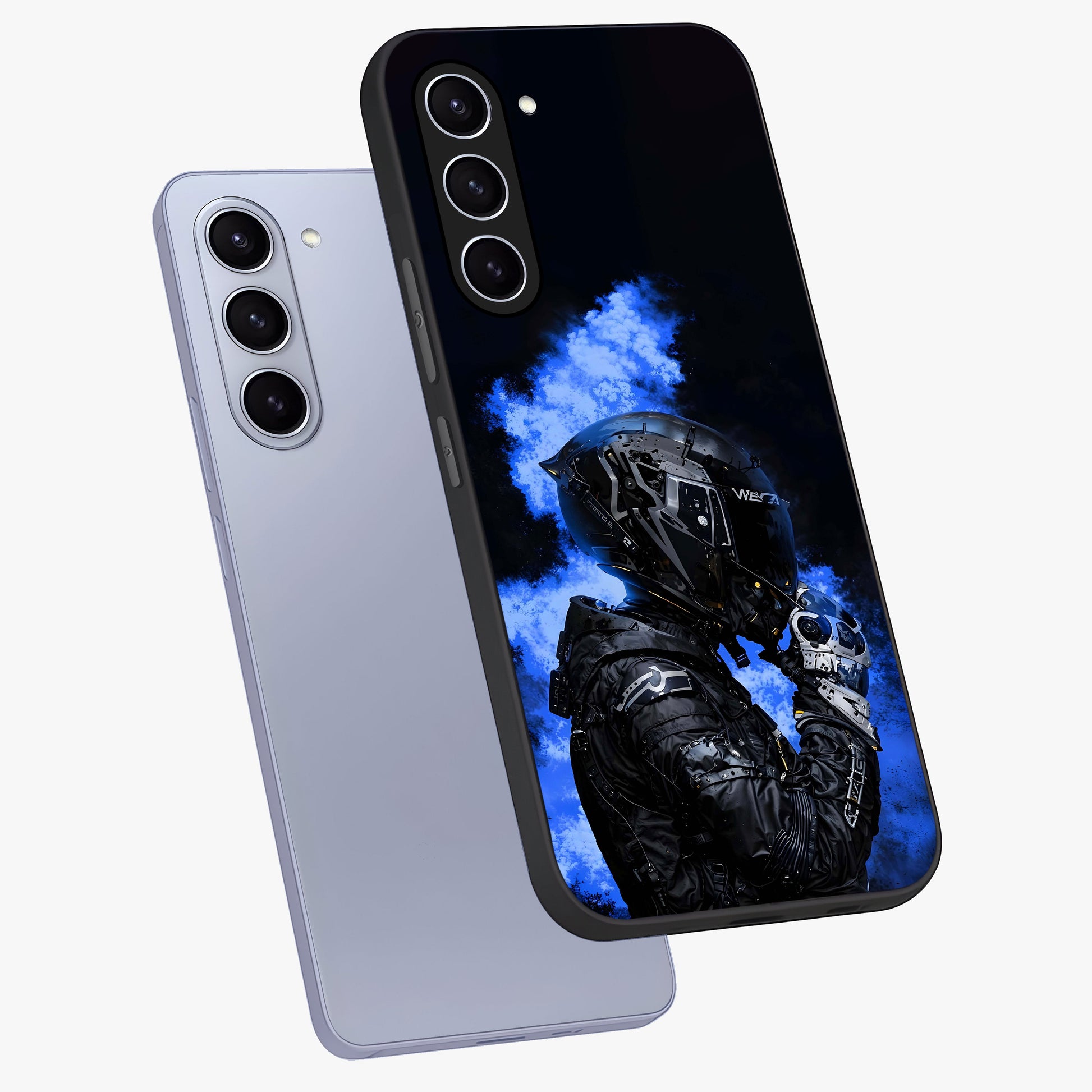 Cyber Sentinel Protocol Glass Case displayed in angled mockup highlighting digital cyber design with sci-fi aesthetic style.