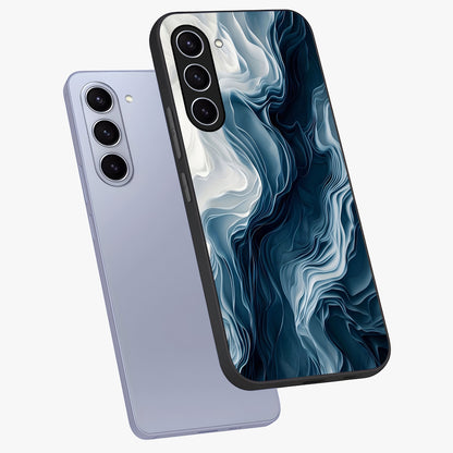 Ethereal Paper Marble Glass Case displayed in angled mockup highlighting elegant marble pattern with modern aesthetic style.