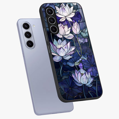 Gloss Petal Rush Glass Case displayed in angled mockup highlighting vibrant petal design with elegant floral aesthetic.