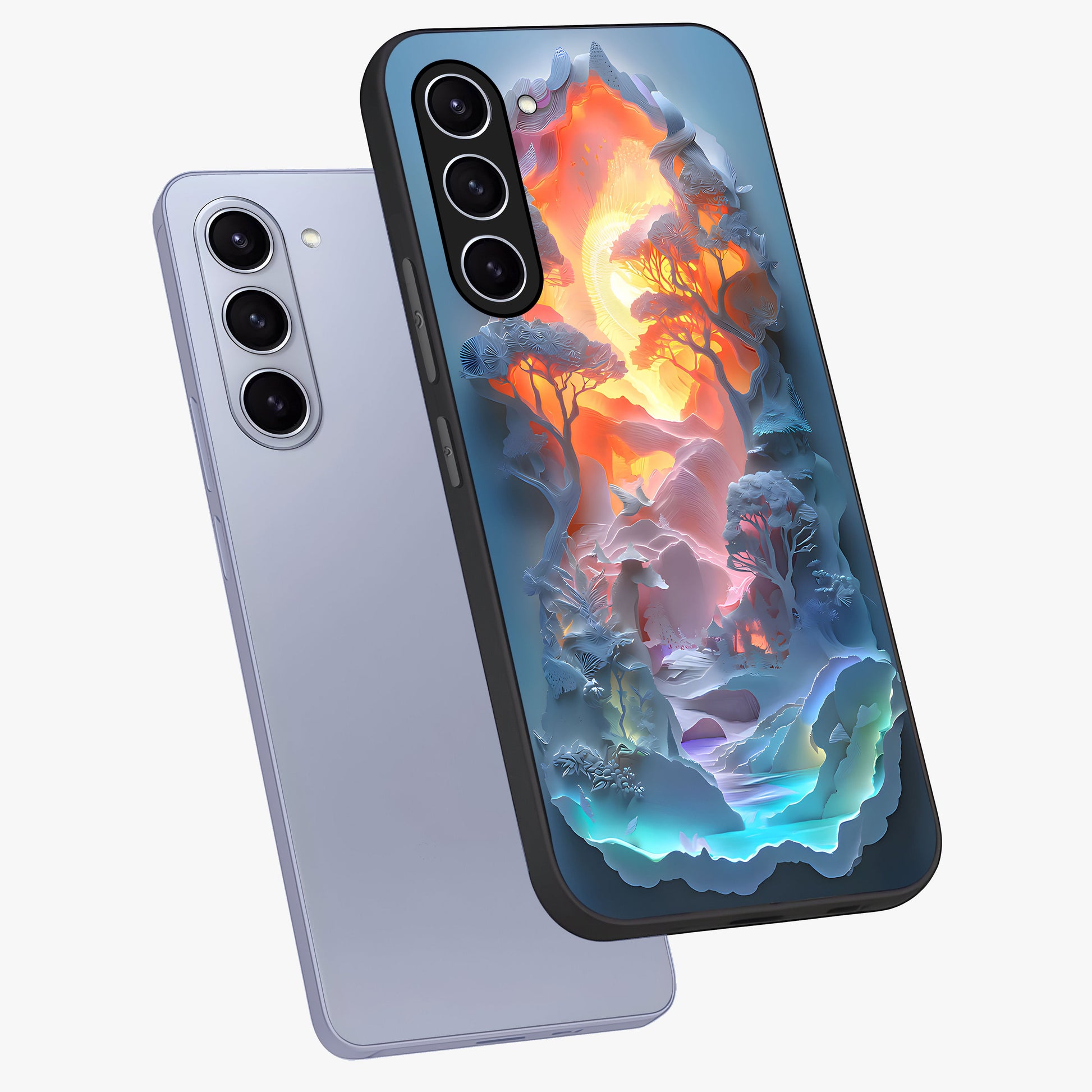 Glow Forest Portal Glass Case displayed in angled mockup highlighting mystical forest design with magical glowing aesthetic.