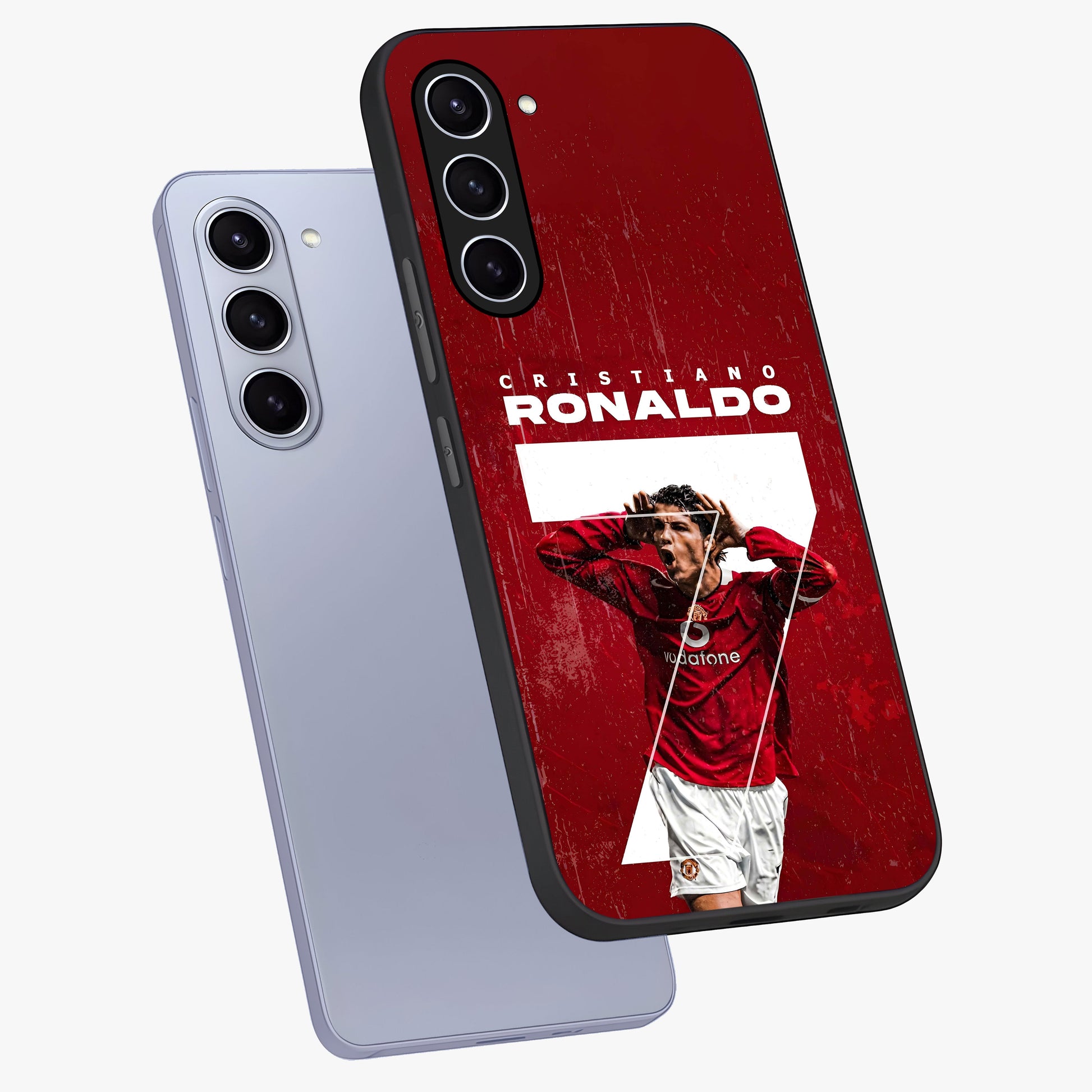 Goal Celebration Legacy Glass Case displayed in angled mockup highlighting energetic sports celebration design with bold athletic theme.