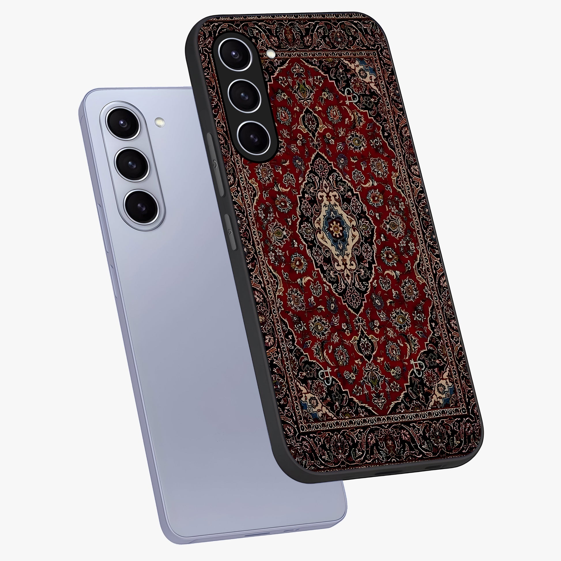 Heritage Carpet Royale Glass Case displayed in angled mockup highlighting intricate royal carpet design with heritage aesthetic.