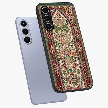 Persian Inspired Glass Case displayed in angled mockup highlighting intricate traditional design with elegant cultural aesthetic.