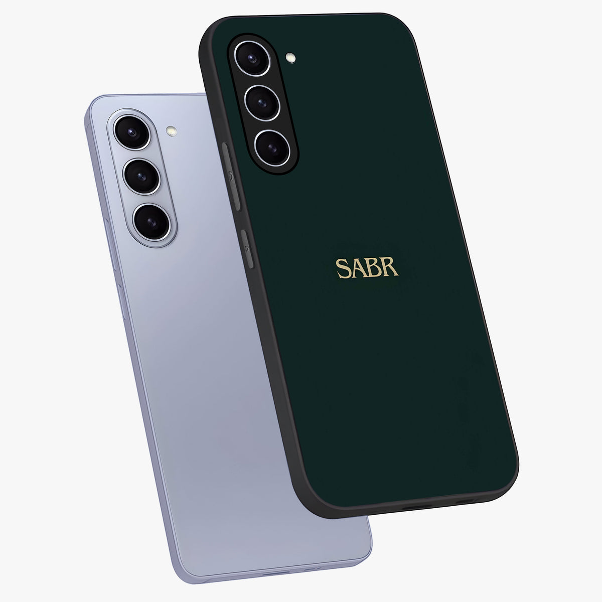 Sabr Minimal Patience Glass Case displayed in angled mockup highlighting simple inspirational design with clean aesthetic style.