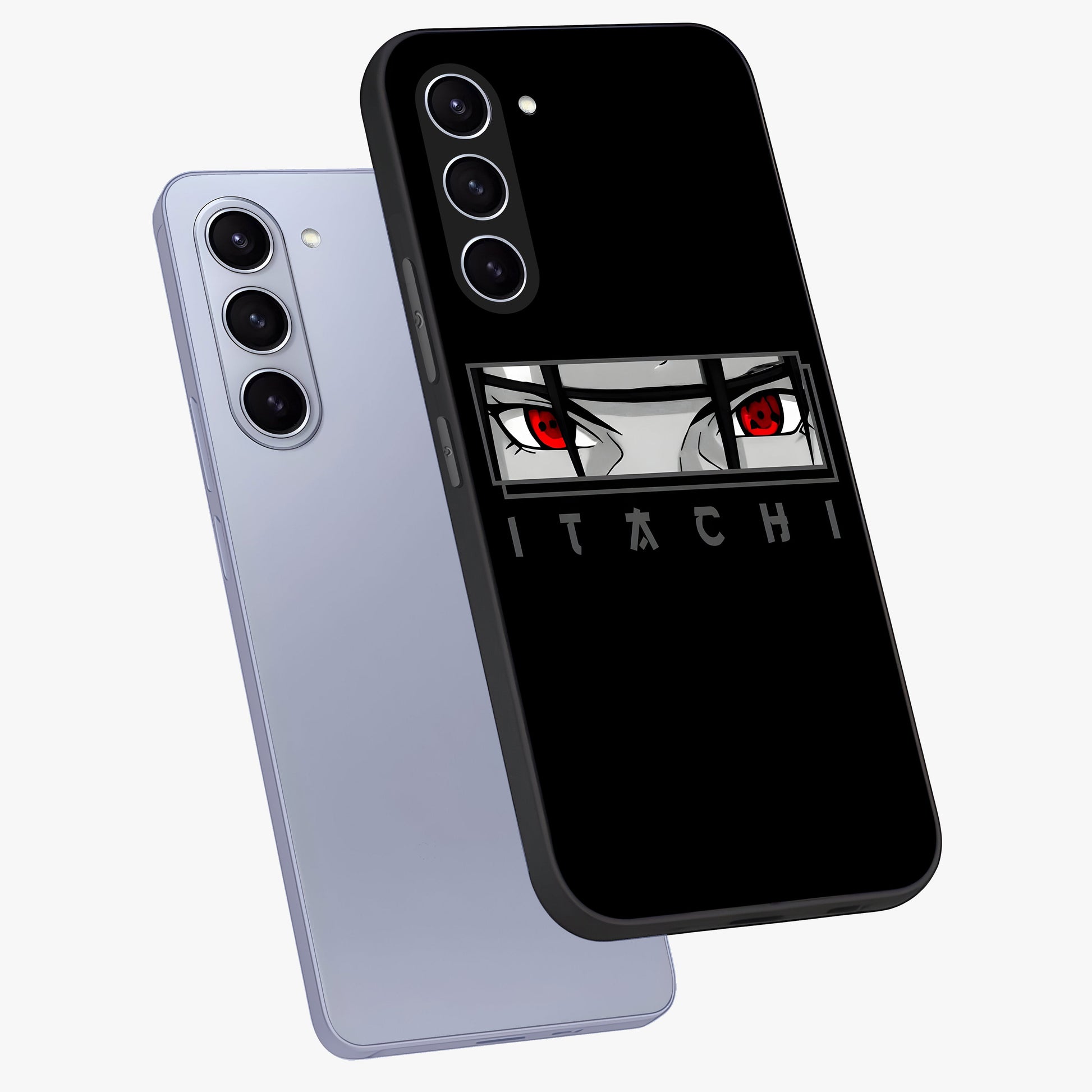 Scarlet Gaze Dominance Glass Case displayed in angled mockup highlighting intense visual design with bold scarlet aesthetic.