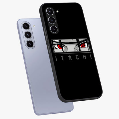 Scarlet Gaze Dominance Glass Case displayed in angled mockup highlighting intense visual design with bold scarlet aesthetic.