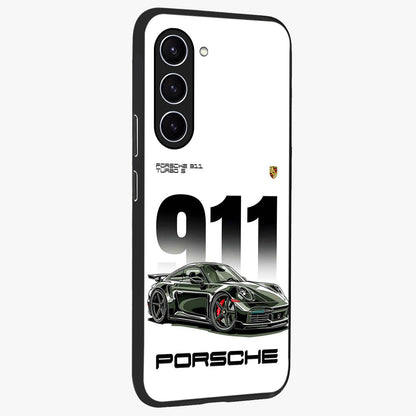 911 Turbo Dominance Glass Case upright perspective showcasing powerful racing design and modern automotive aesthetic.
