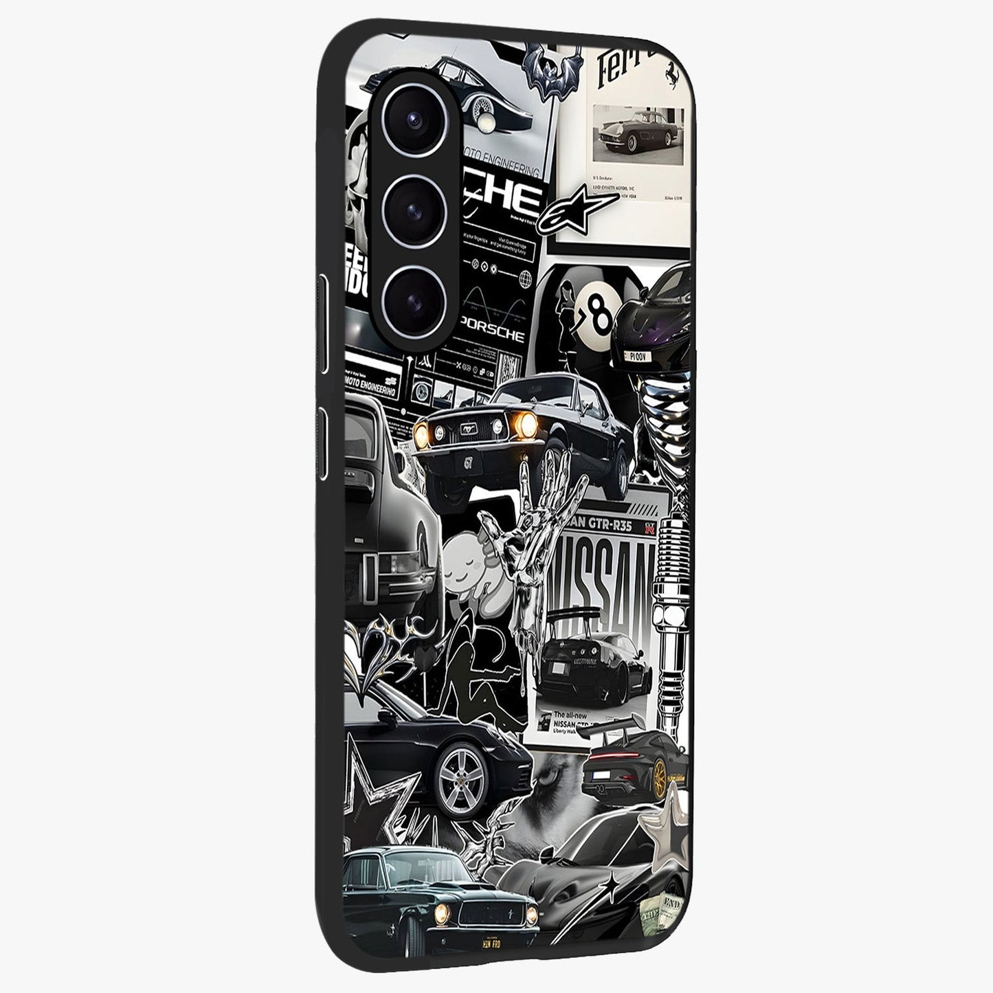 Aesthetic Dark Love Glass Case upright view showcasing dramatic romantic artwork with modern aesthetic style.