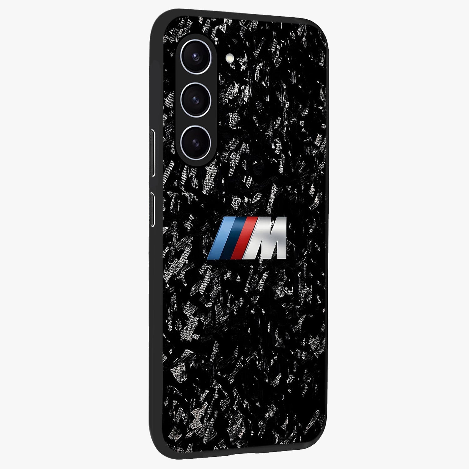 Carbon Speed Mark Glass Case upright view showcasing modern carbon speed graphic with bold automotive theme.