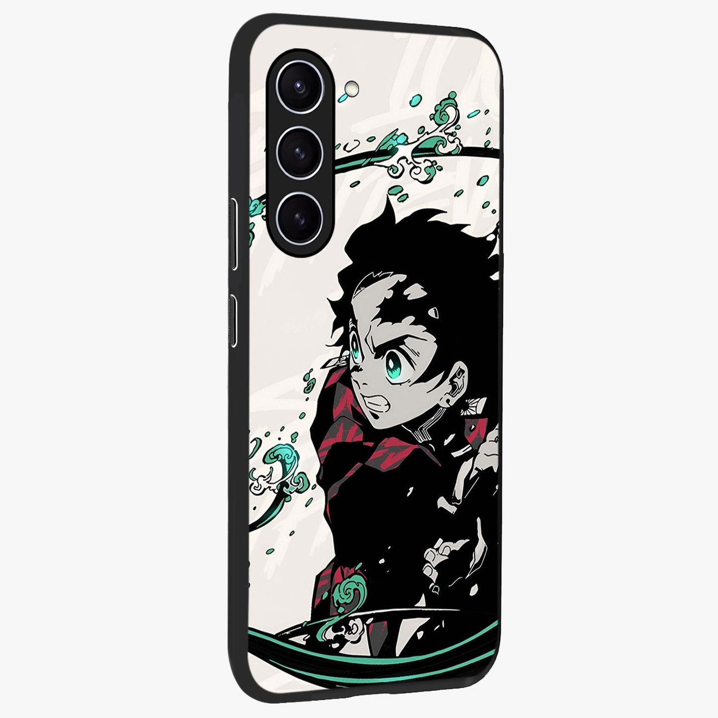Demon Slayer Glass Case upright view showcasing powerful anime artwork with intense warrior theme.