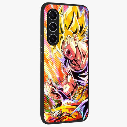 Firing Goku Glass Case upright view showcasing energetic anime artwork with bold warrior theme.