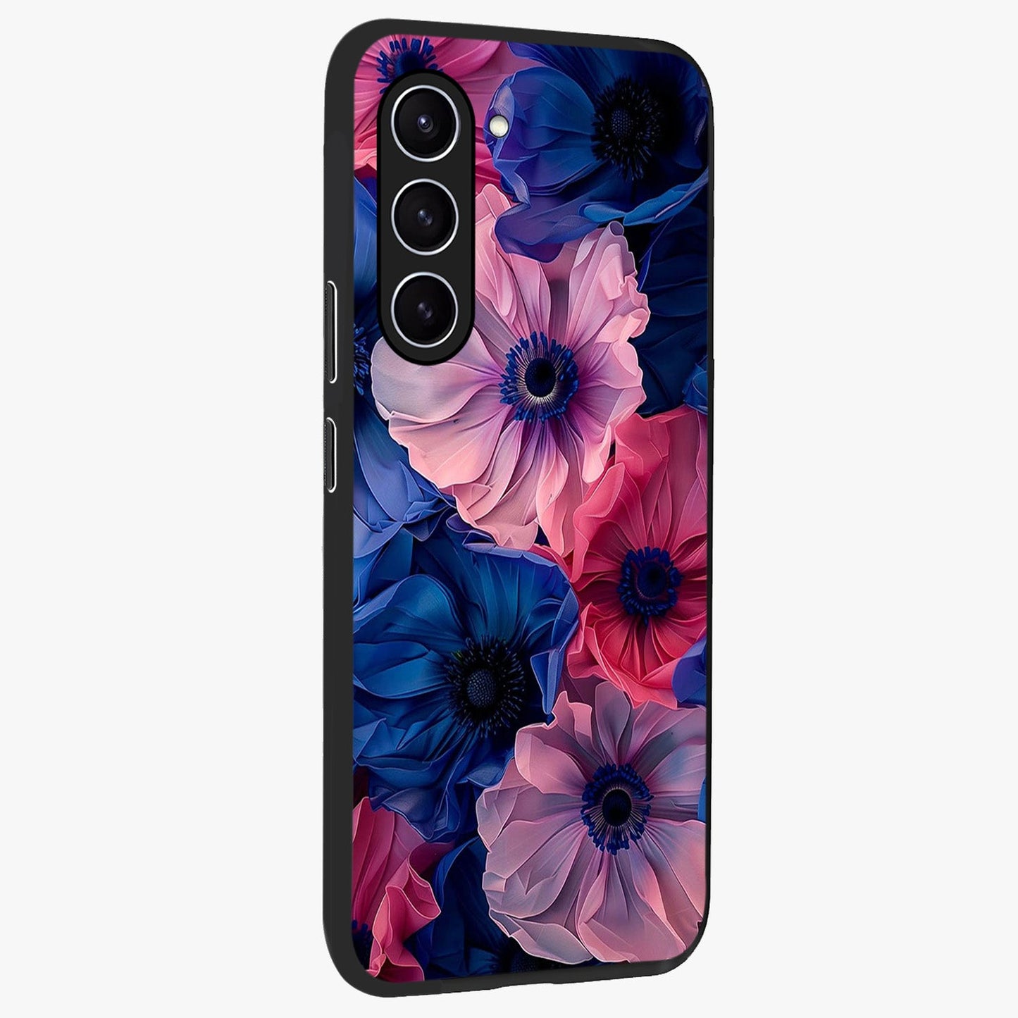 Flower Paper Art Pattern Glass Case upright view showcasing decorative paper floral artwork with creative craft style.