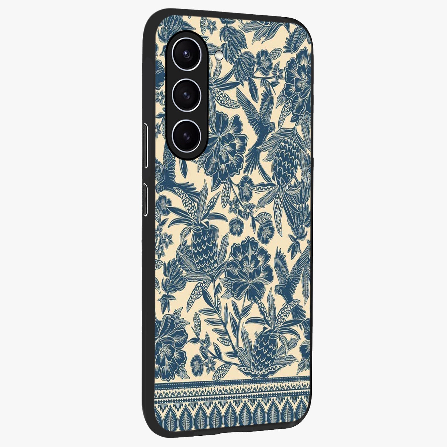 Heirloom Wild Bloom Glass Case upright view showcasing delicate wildflower artwork with timeless floral theme.