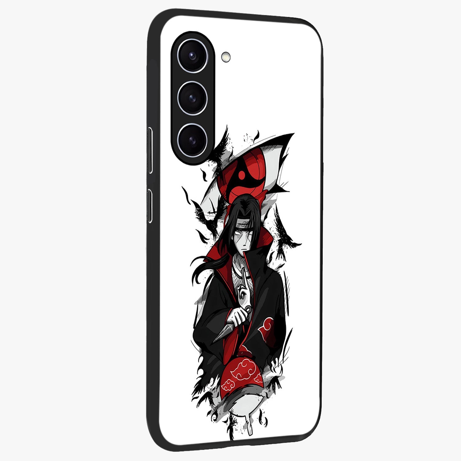 Itachi Limited Edition Naruto Anime Glass Case upright view showcasing intense anime artwork with powerful character theme.