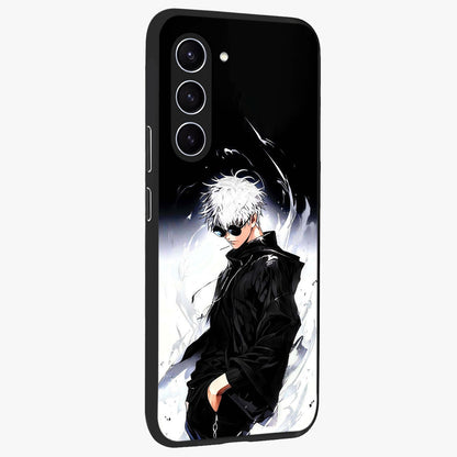 Limitless Shadow King Glass Case upright view showcasing bold shadow warrior artwork with epic fantasy theme.