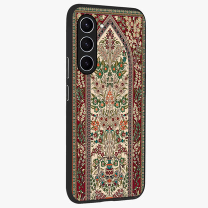 Persian Inspired Glass Case upright view showcasing decorative Persian artwork with rich heritage theme.