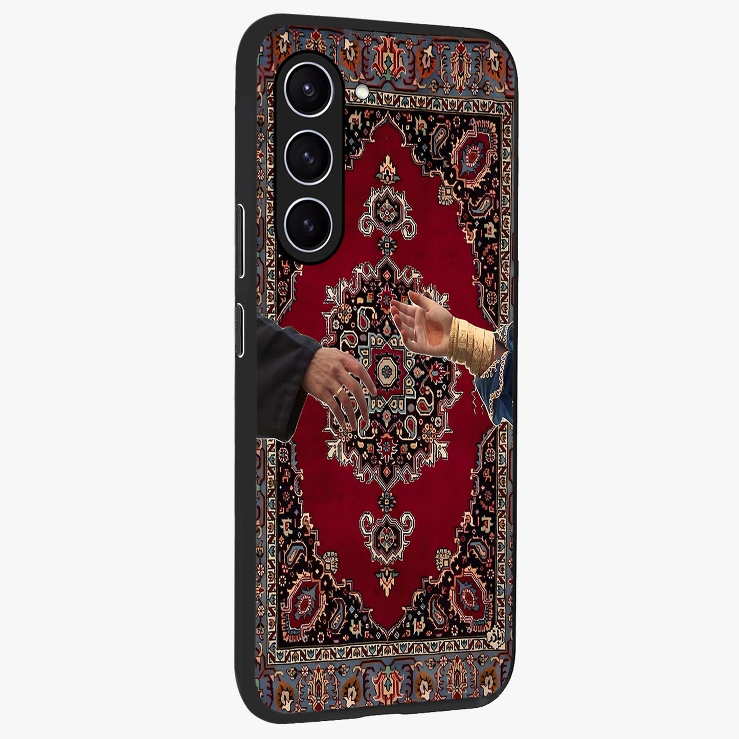 Royal Touch Reach Glass Case upright view showcasing stylish royal inspired artwork with graceful theme.