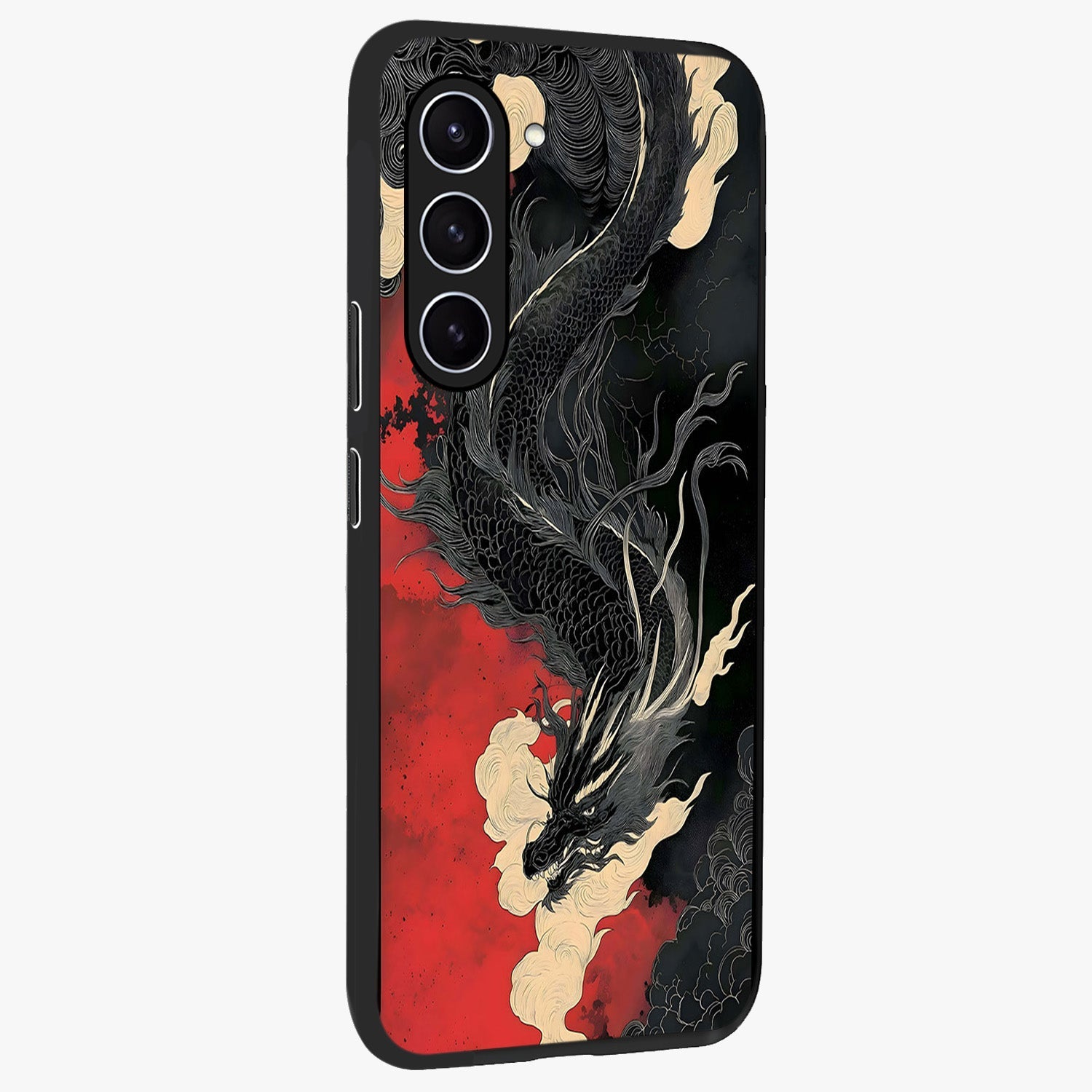 Shadow Dragon Fury Glass Case upright view showcasing intense dragon artwork with dramatic shadow theme.