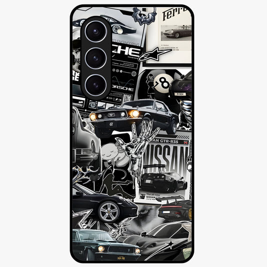 Aesthetic Dark Love Glass Case showing flat back view with dark romantic artwork and glossy glass finish.