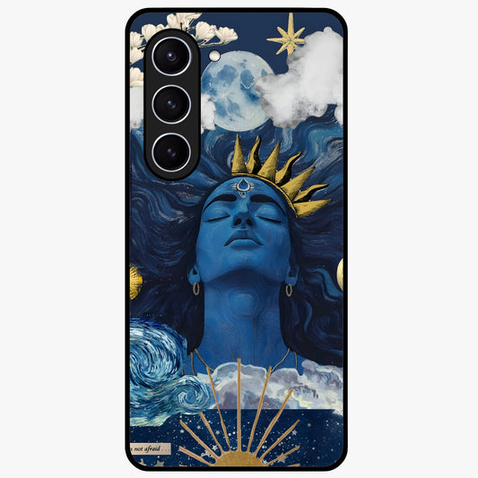 Aesthetic Lord Shiva Glass Case showing flat back view with divine Shiva artwork and glossy glass finish.