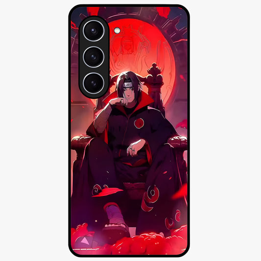 Blood Moon Sovereign Glass Case showing flat back view with mystical blood moon artwork and glossy glass finish.