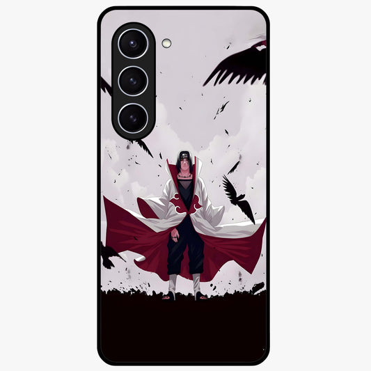 Crimson Crow Ascension Glass Case showing flat back view with mystical crow artwork and glossy glass finish.