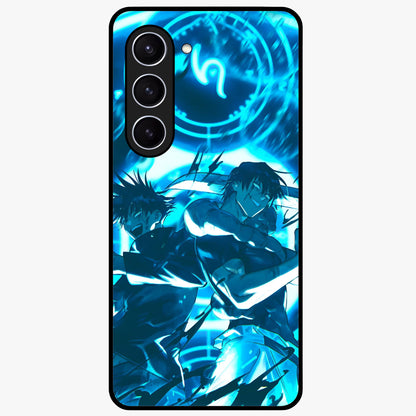 Cursed Energy Clash Glass Case showing flat back view with intense cursed energy artwork and glossy glass finish.