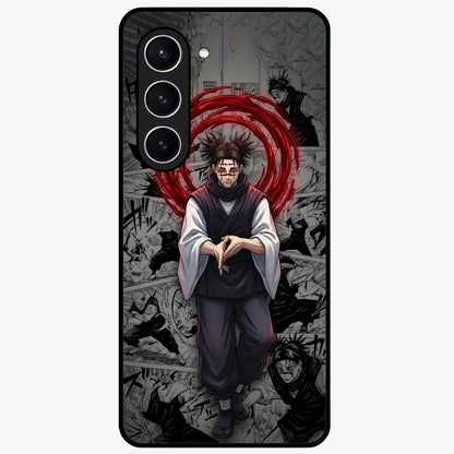 Cursed Ritual Ascension Glass Case showing flat back view with dark ritual themed artwork and glossy glass finish.